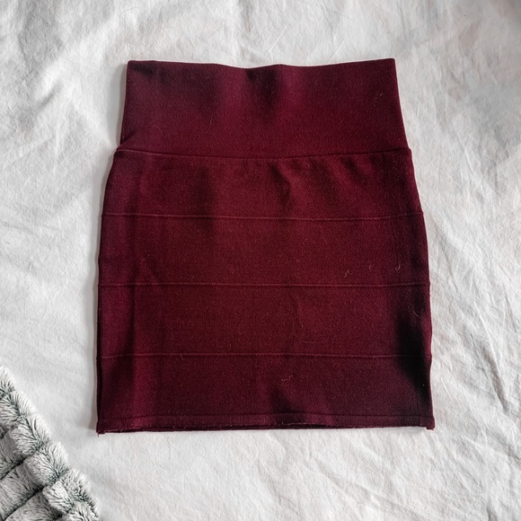 Maroon Mini Skirt